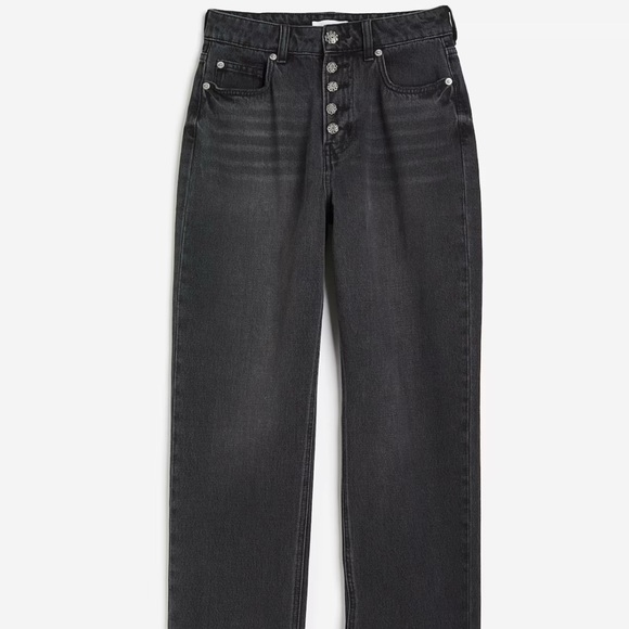 NWOT H&M straight high Jeans with decorative buttons - Picture 1 of 5